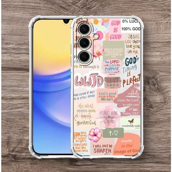 Tobelint Christian Bible Verse WWJD Collage Phone Case Samsung Galaxy A15 6.5”L - Picture 2 of 3